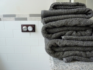 DIY Dyed Grey Towels