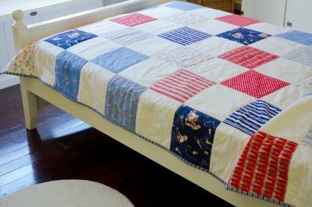 White, Red and Blue Boys Quilt